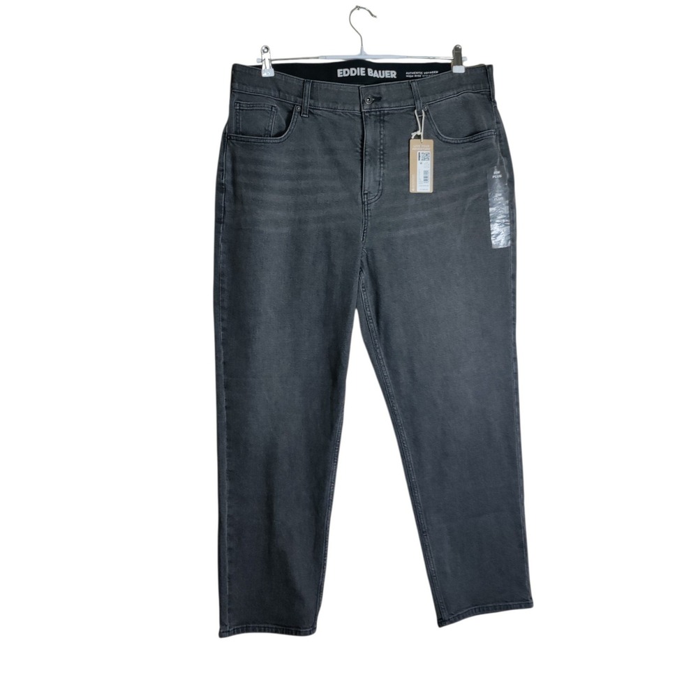 Eddie Bauer Authentic Voyager High Rise Straight Jeans Washed Black 20W 2574
